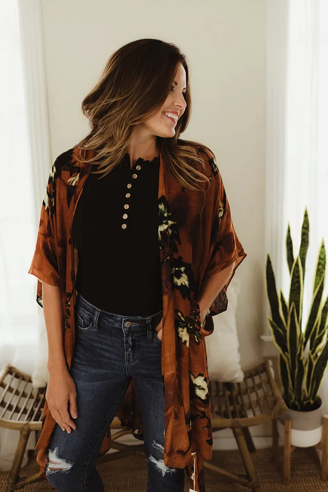 Airy Floral Kimono