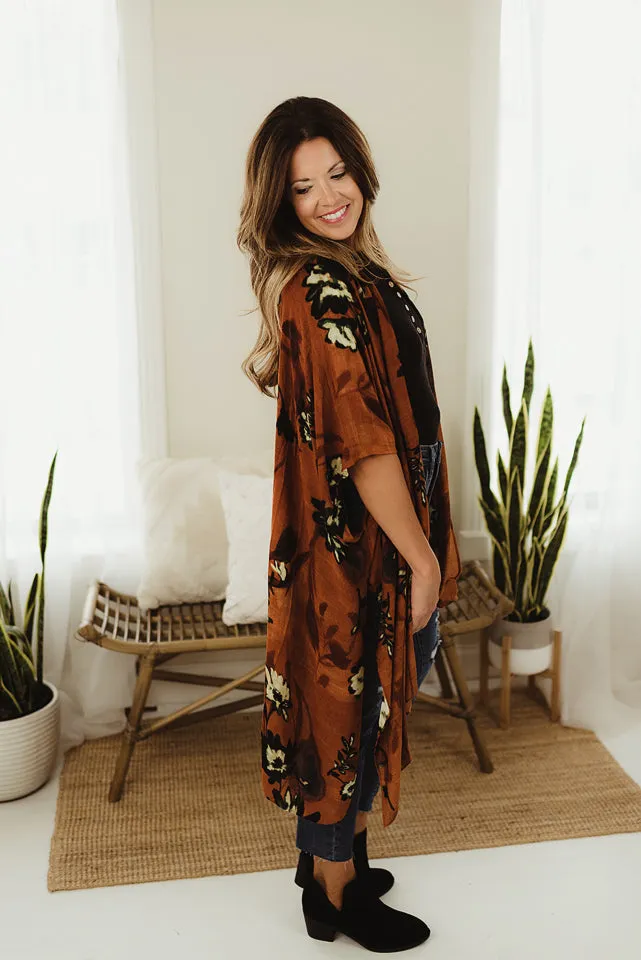 Airy Floral Kimono