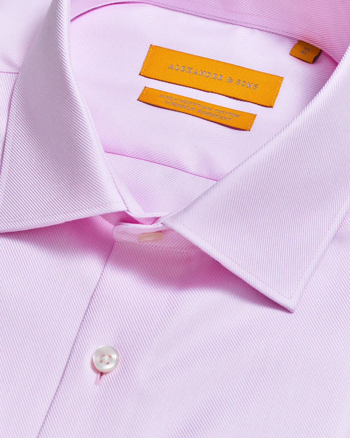 Alexander & Sons, Light Pink Twill, Long Sleeve Shirt