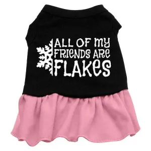 All my friends are Flakes Screen Print Dress Black with Pink Med (12)