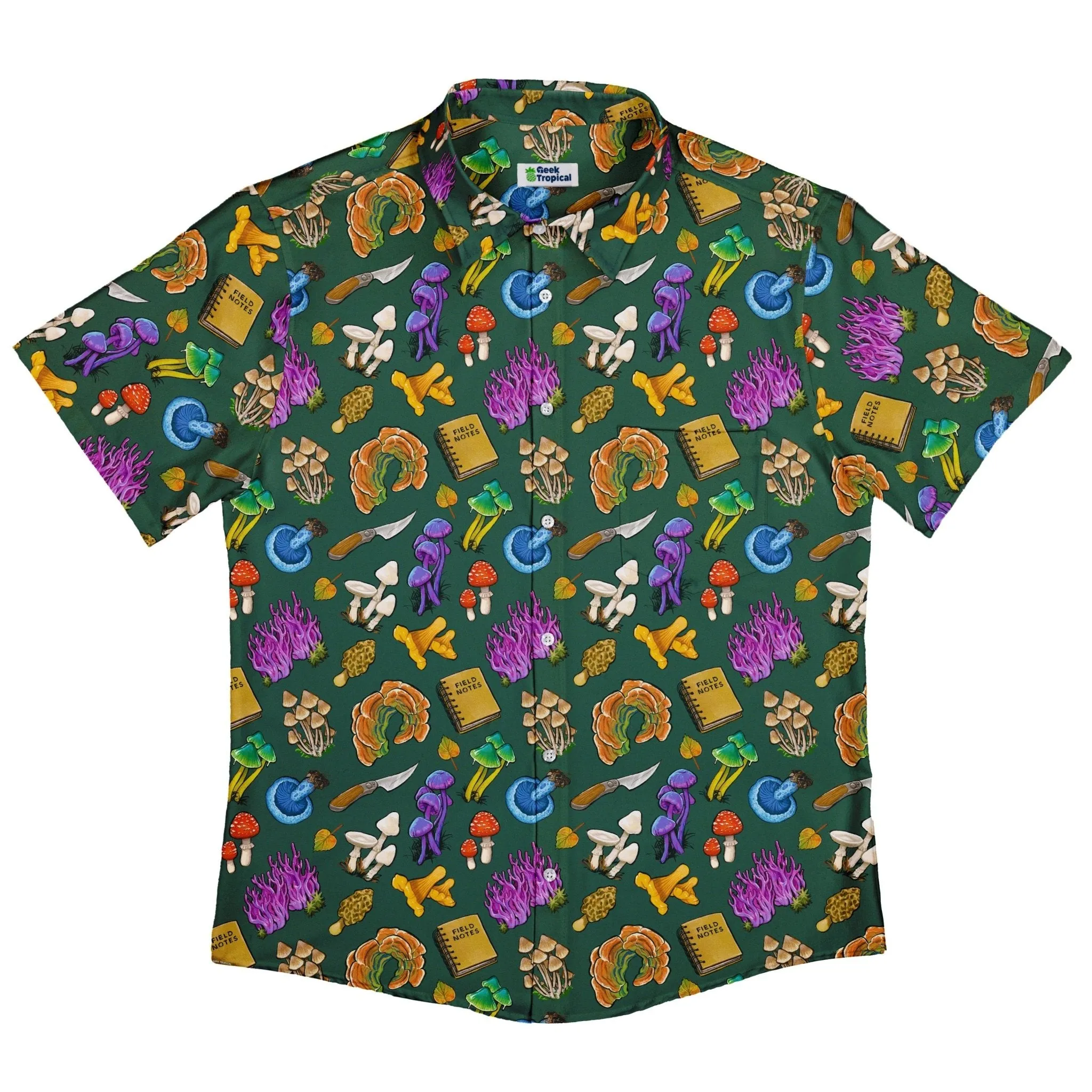 Anime Mushrooms Button Up Shirt