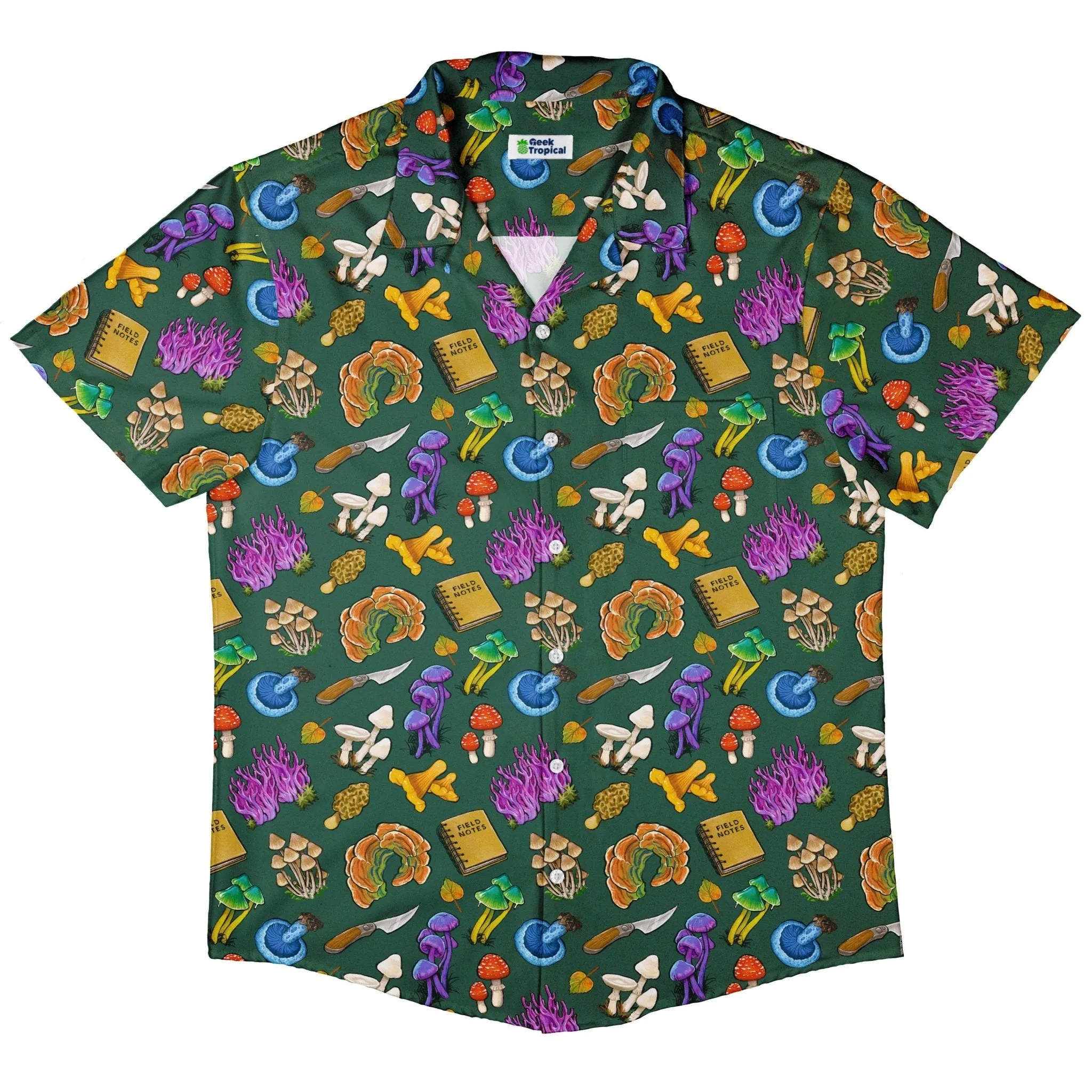 Anime Mushrooms Button Up Shirt