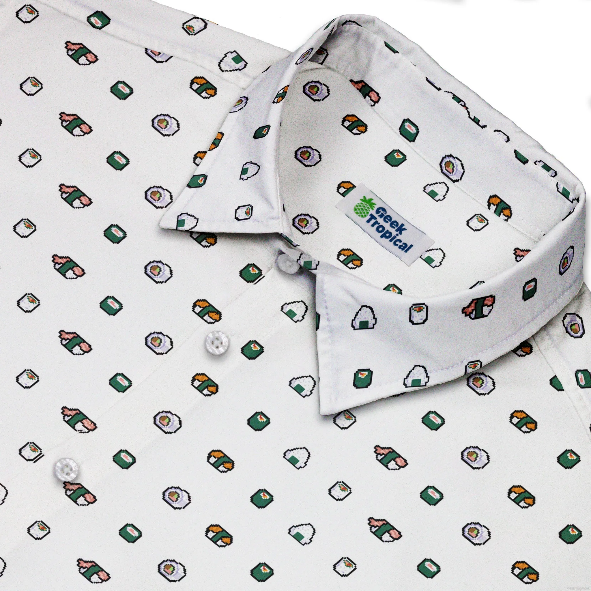 Anime Sushi Rolls Light Button Up Shirt