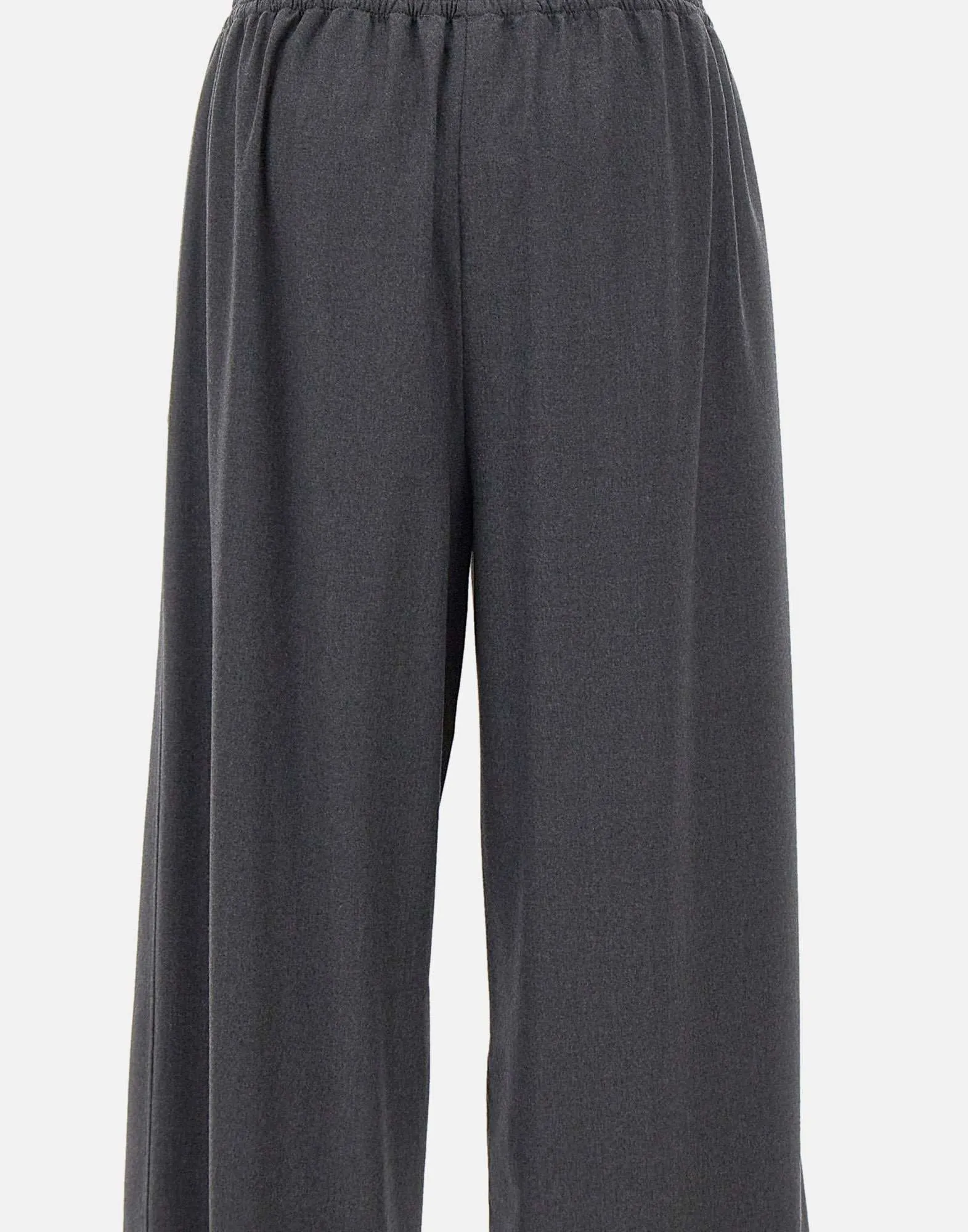 Anthracite Grey Wool Wide Leg Trousers