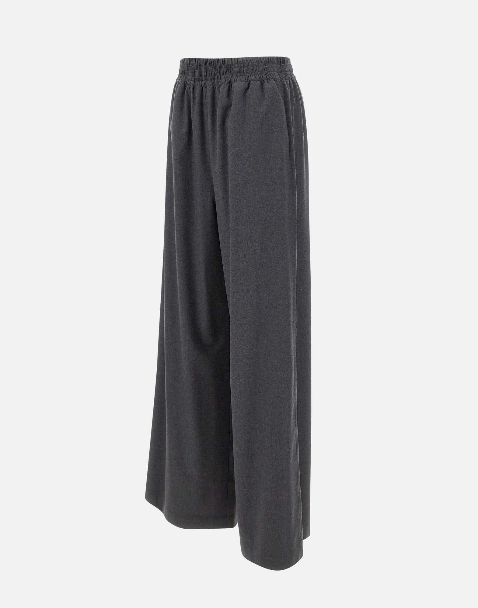 Anthracite Grey Wool Wide Leg Trousers