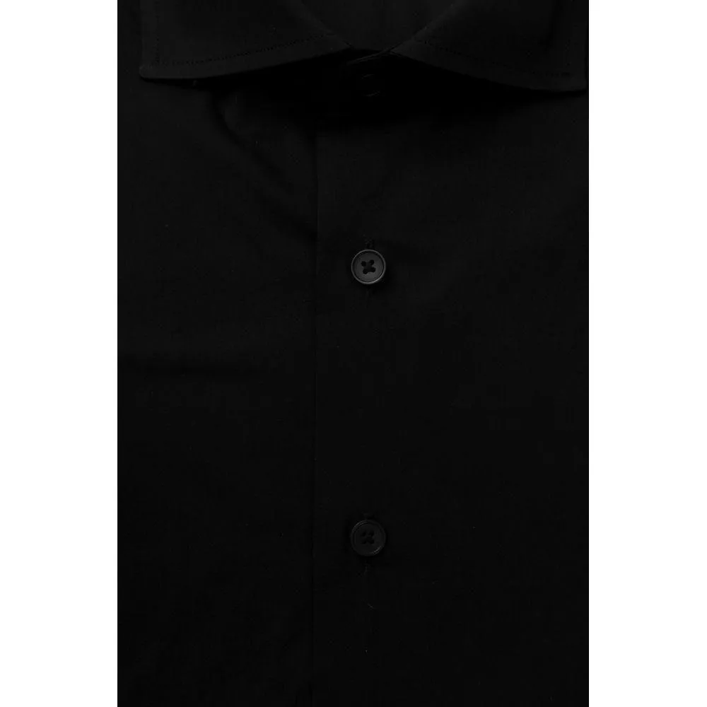 Bagutta Black Cotton Men's Shirt