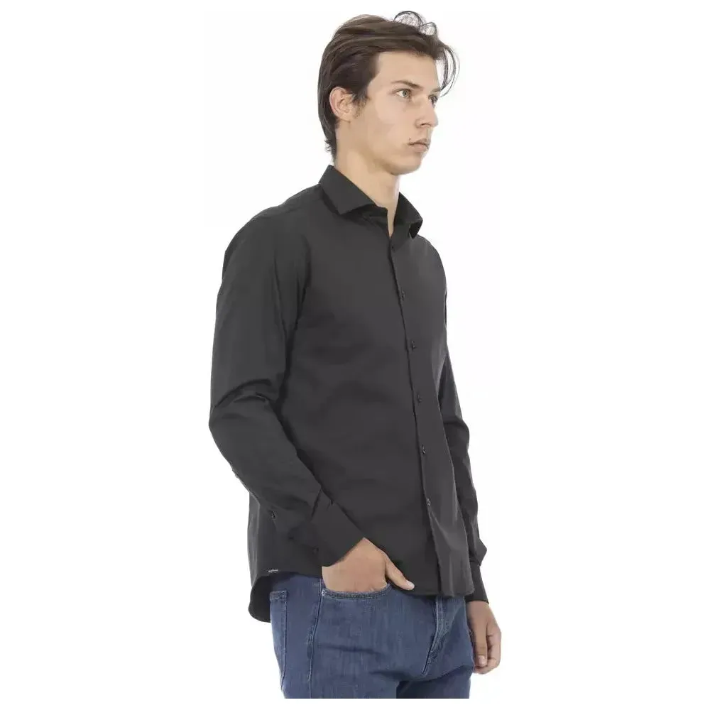 Baldinini Trend Gray Cotton Men Shirt