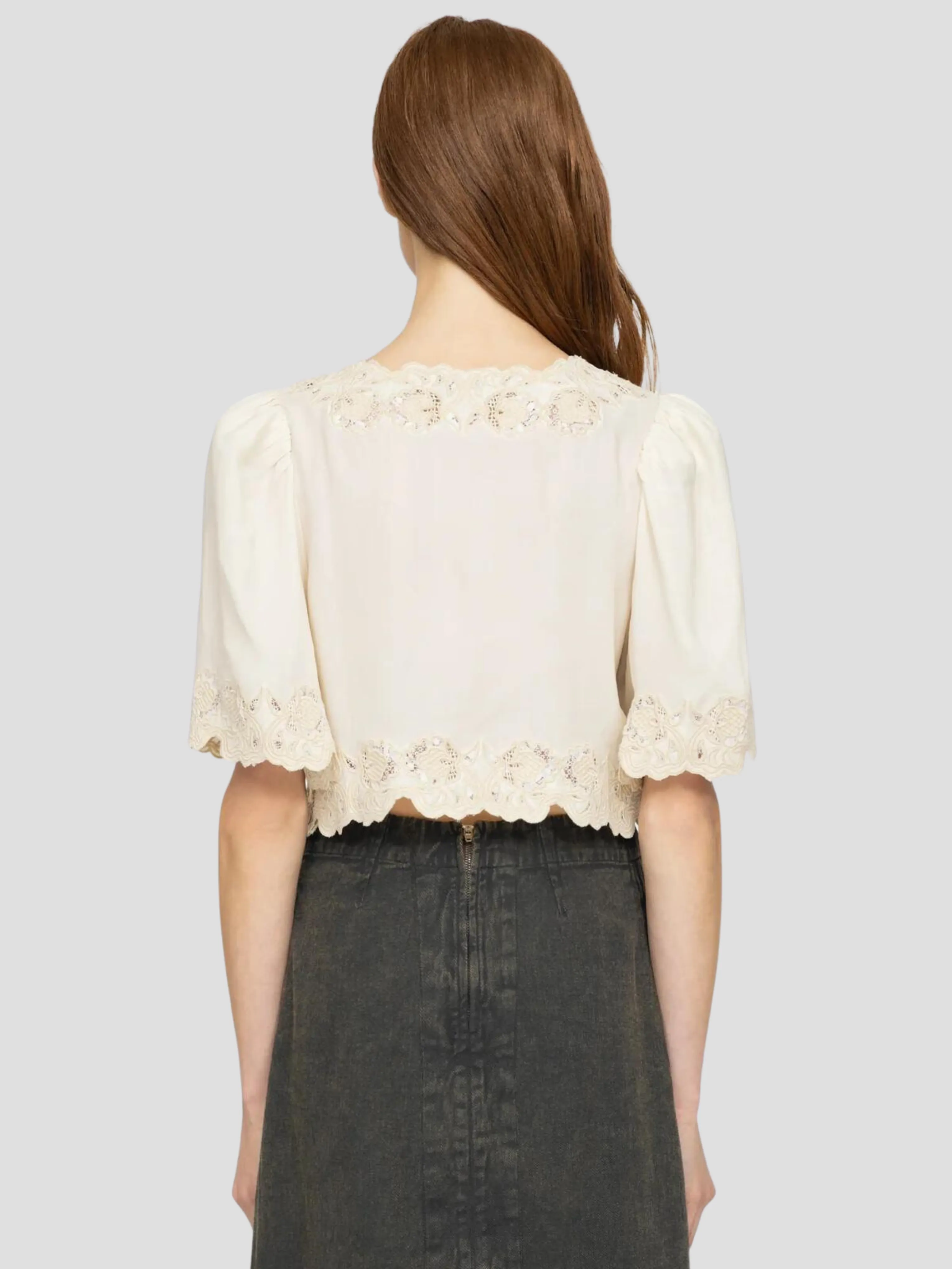 Baylin Lace Top in Cream