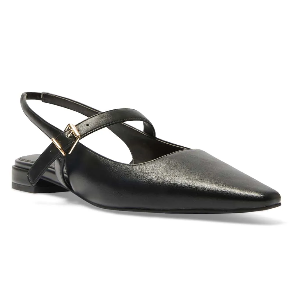 Bianca Flat in Black Smooth