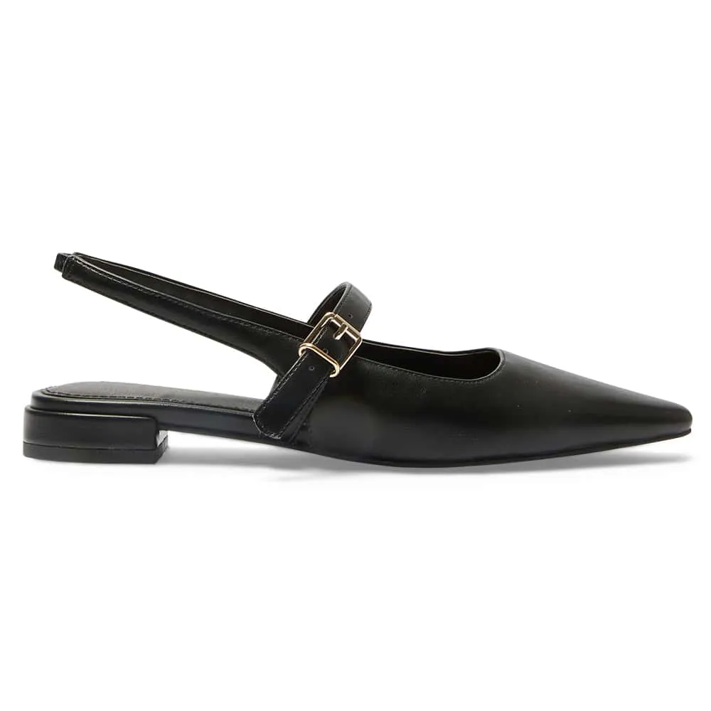 Bianca Flat in Black Smooth