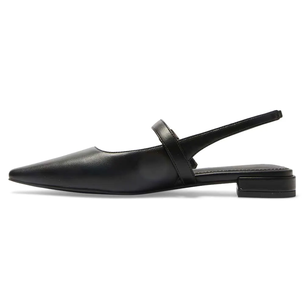 Bianca Flat in Black Smooth