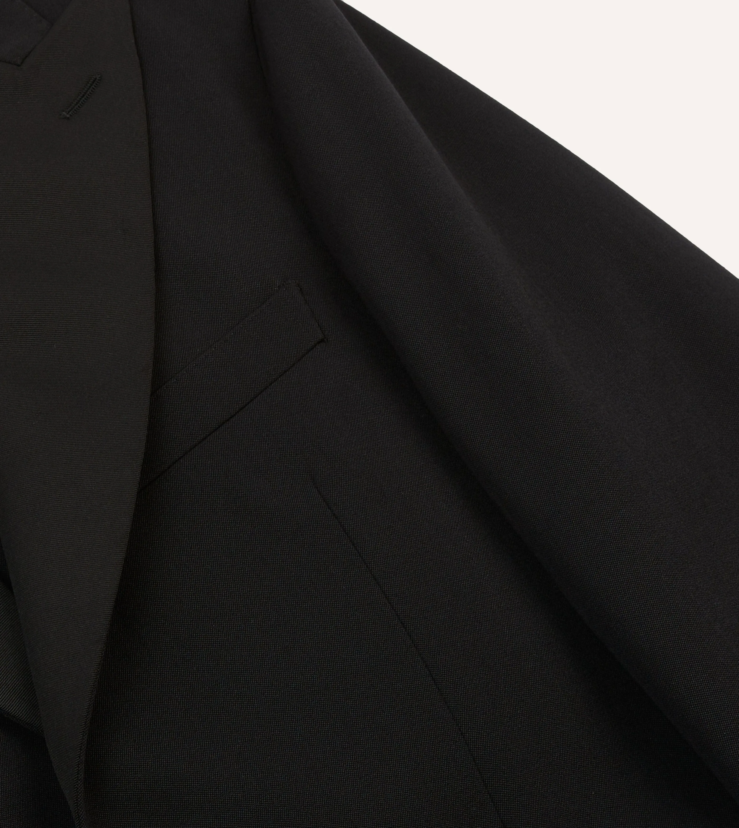 Black Barathea Wool Dinner Jacket