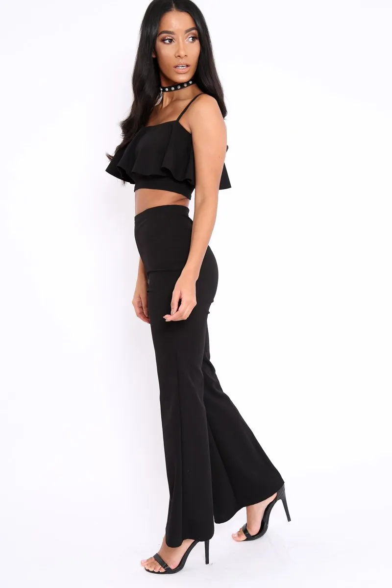 Black Cami Trouser Two Piece Set - Roselle