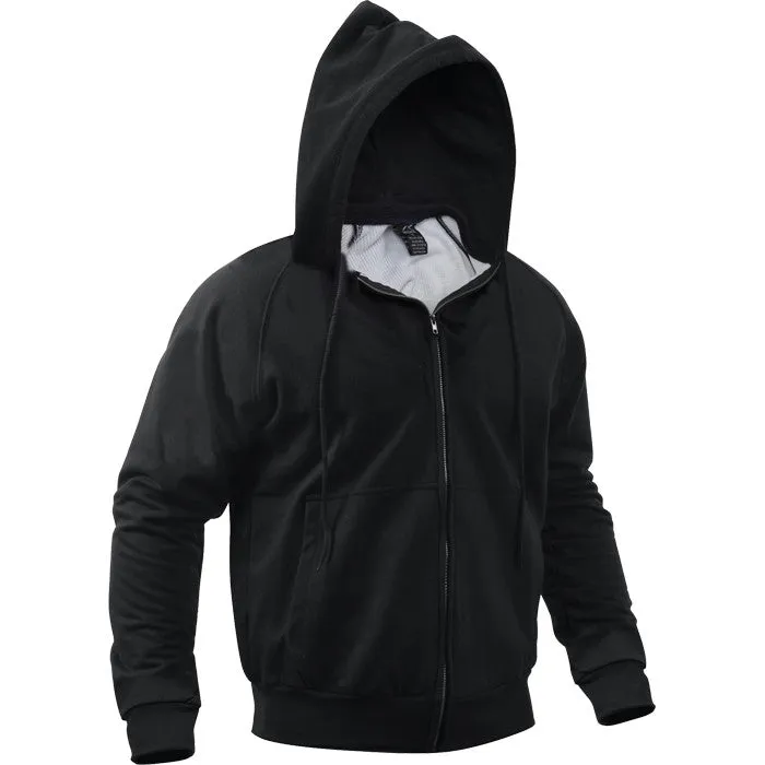 Black - Thermal-Lined Zipper Hooded Sweatshirt