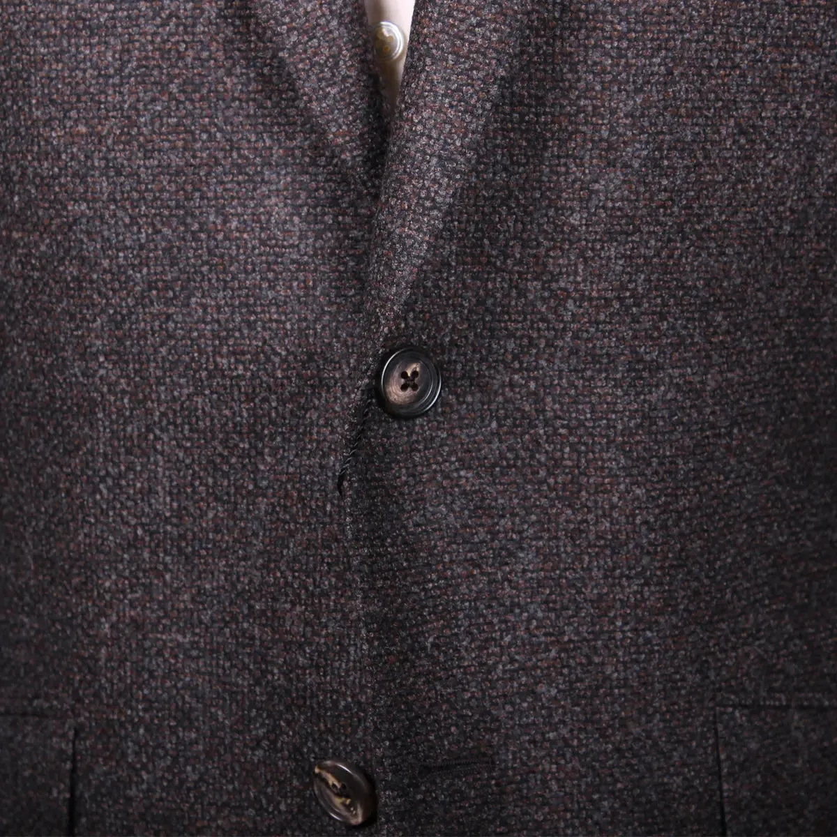 Brown Bouclé Wool, Silk, & Cashmere Blend Jacket