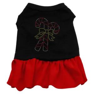 Candy Canes Rhinestone Dress Black with Red Lg (14)