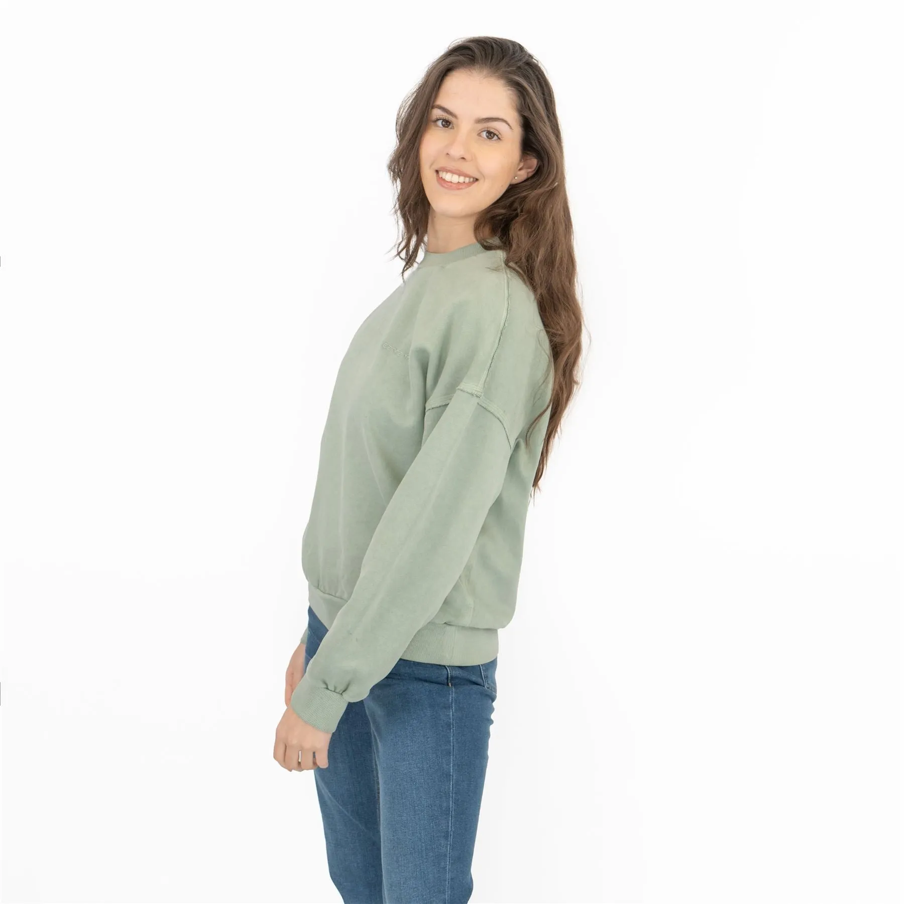 Carhartt Women Green Sweatshirts Long Sleeve Tops