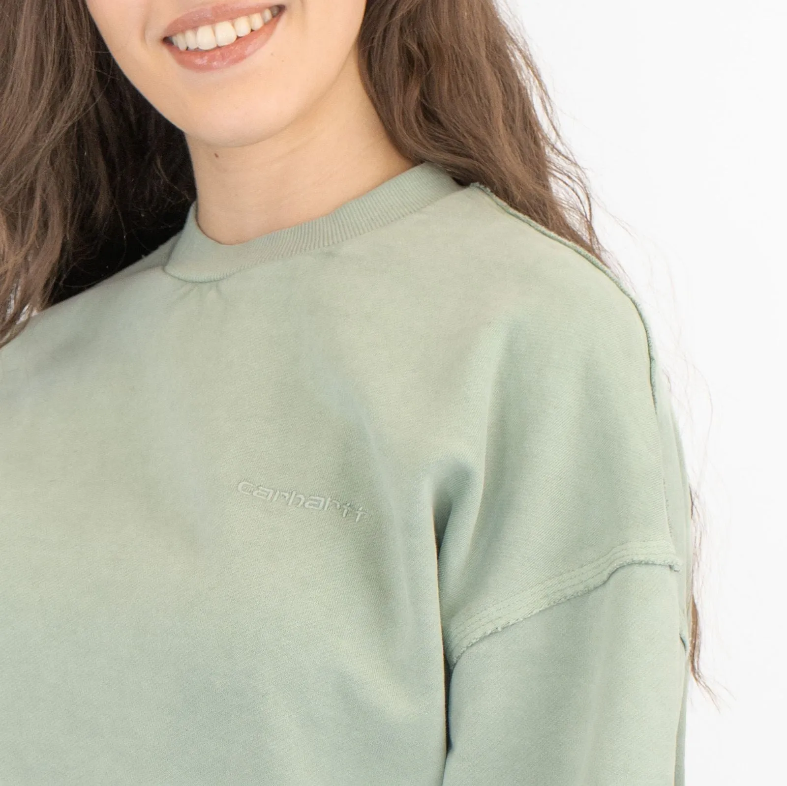 Carhartt Women Green Sweatshirts Long Sleeve Tops