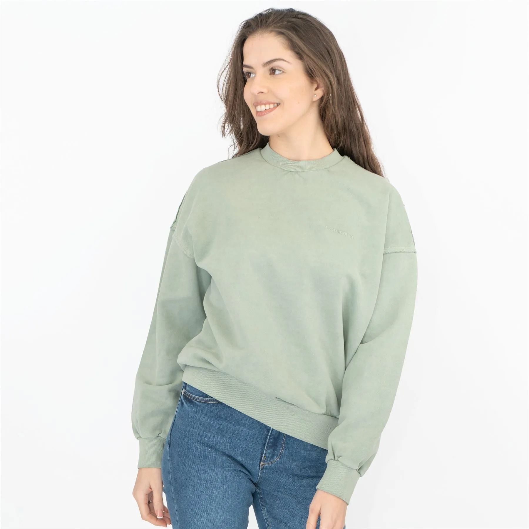 Carhartt Women Green Sweatshirts Long Sleeve Tops