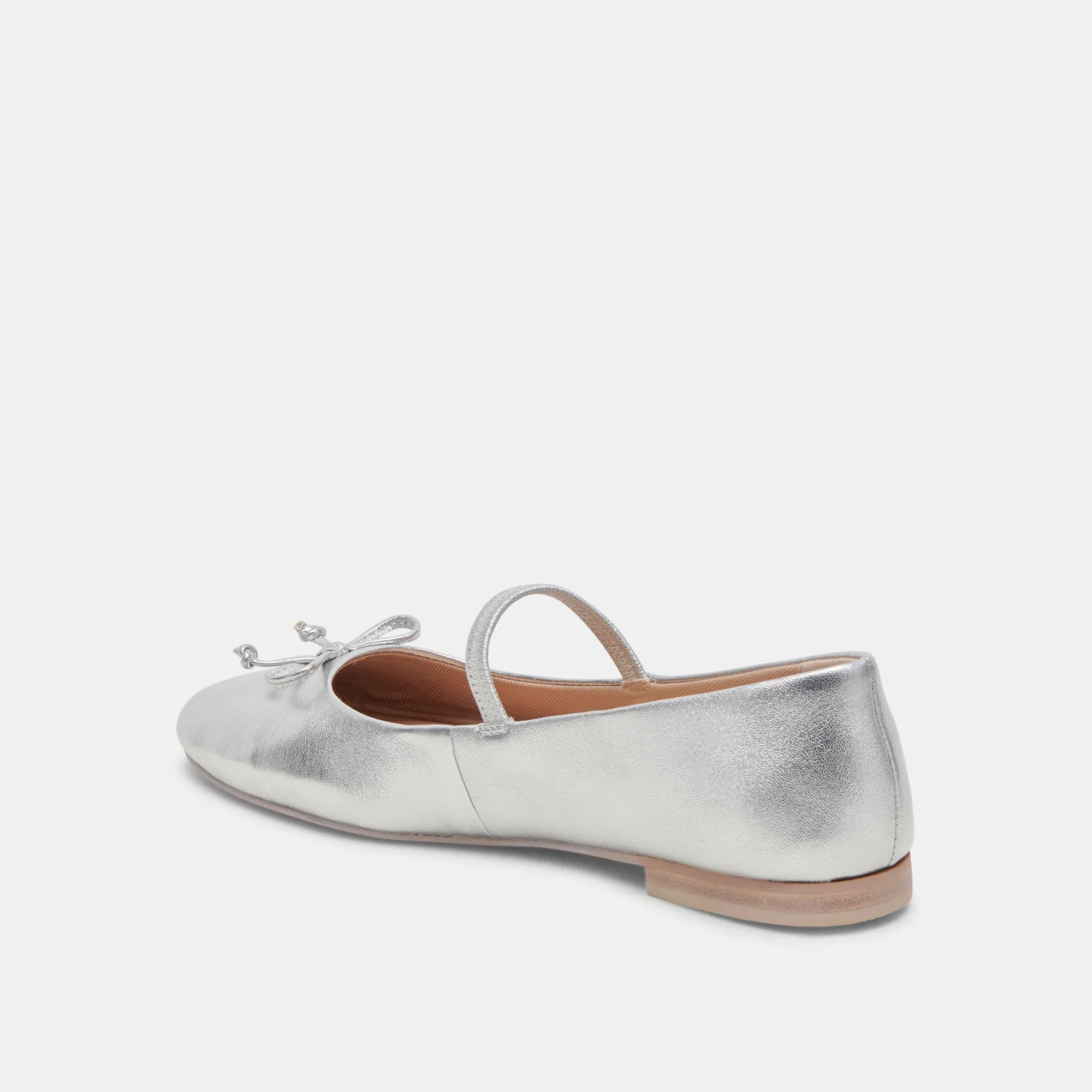 CARIN BALLET FLATS SILVER METALLIC LEATHER