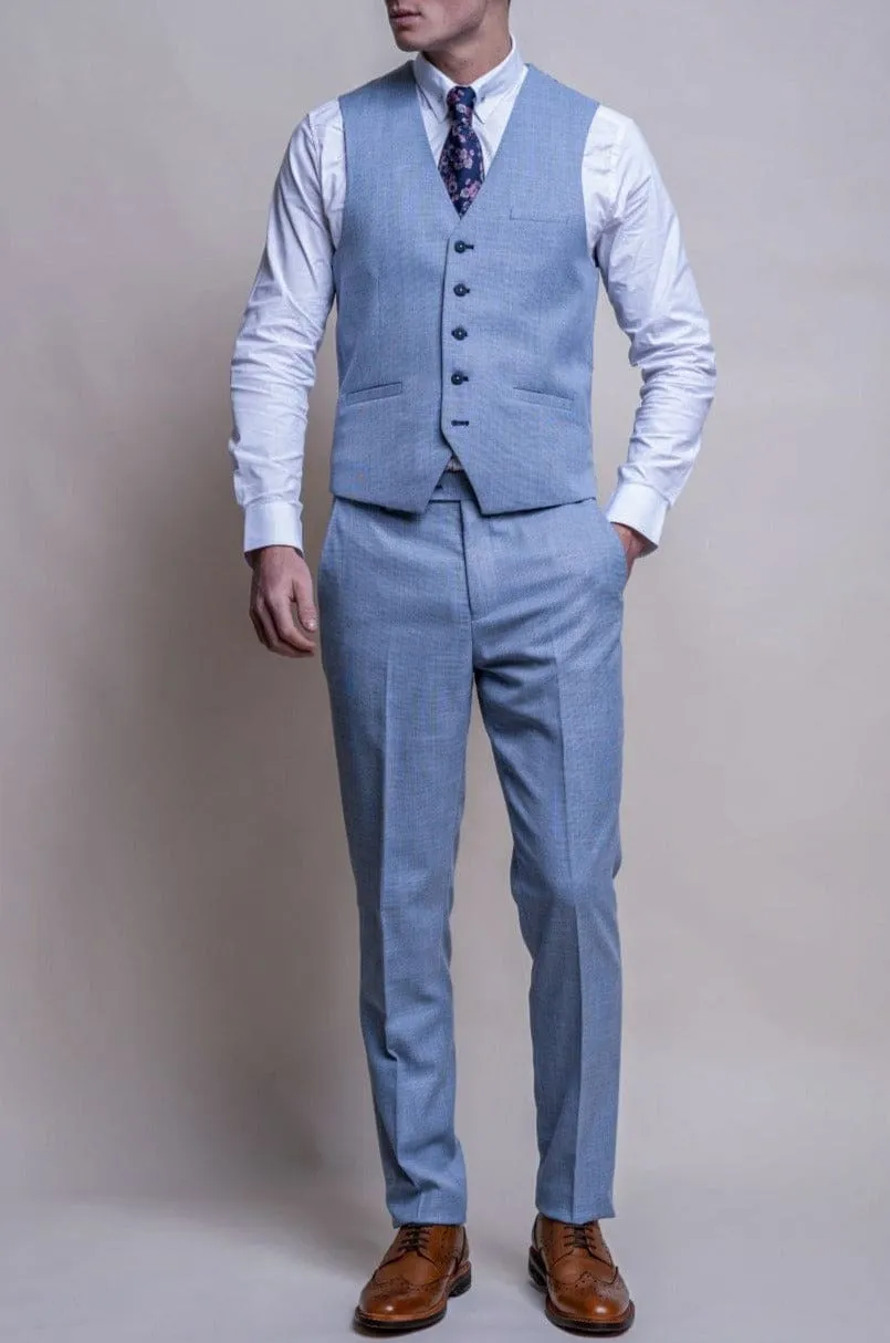 Cavani Miami Men's Sky Blue 3 Piece Suit