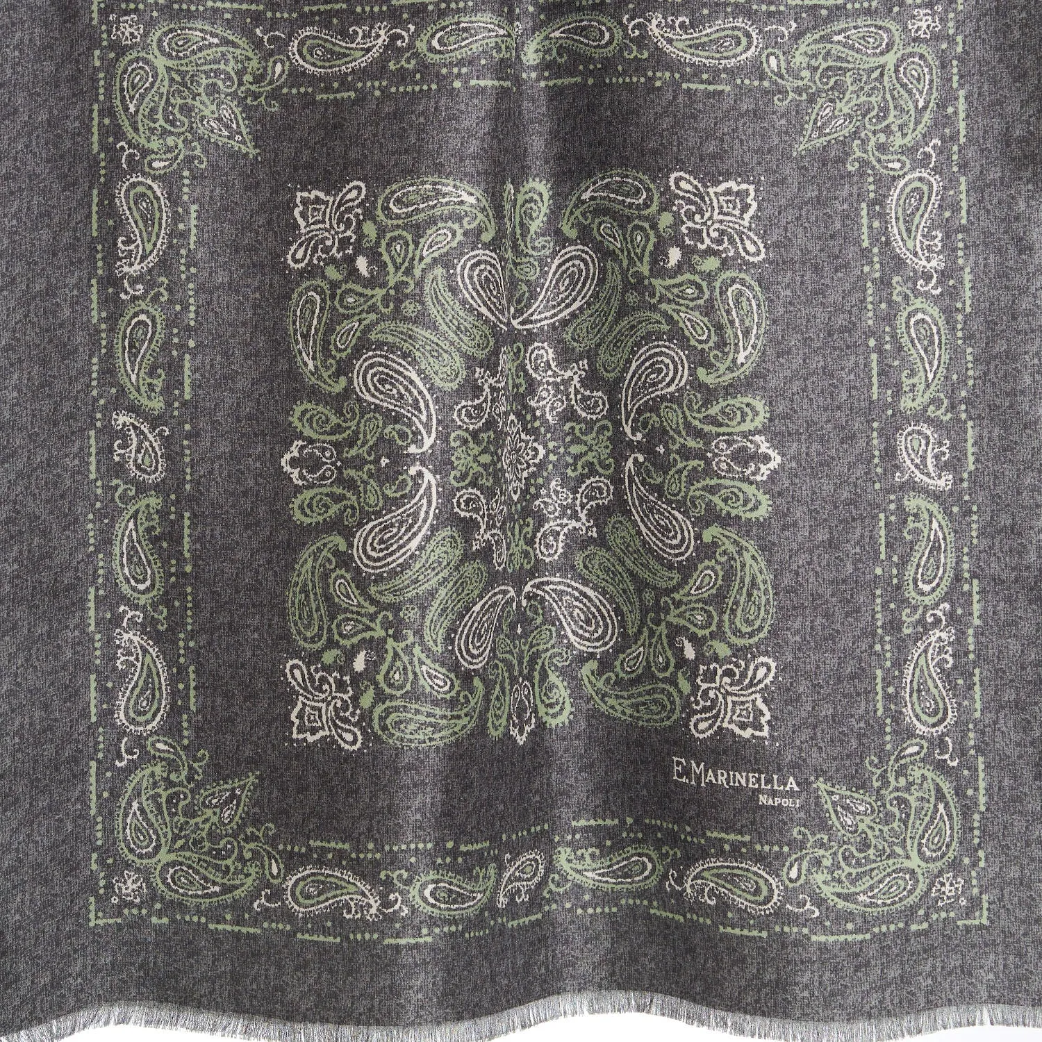 DARK GREEN AND GREY STOLE 115 IN SILK