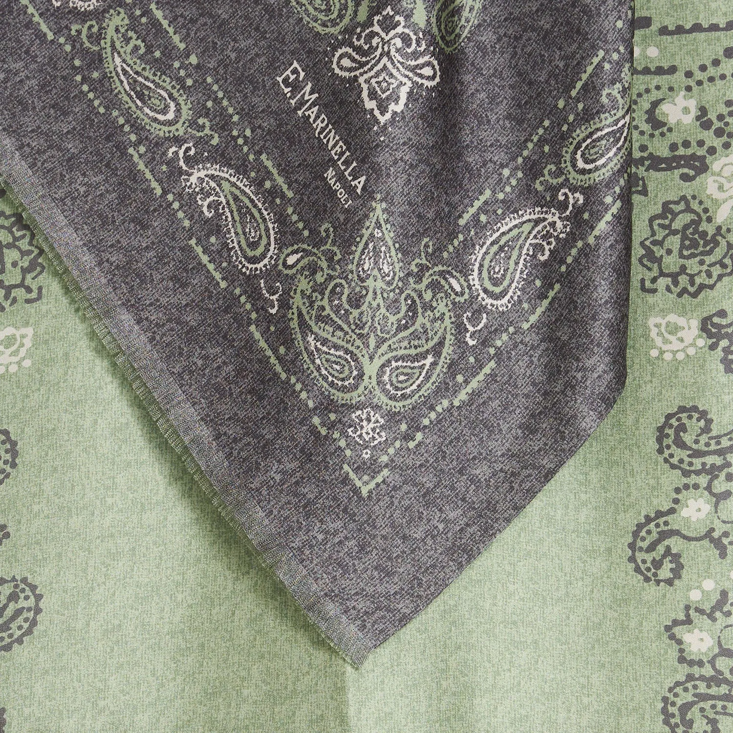 DARK GREEN AND GREY STOLE 115 IN SILK