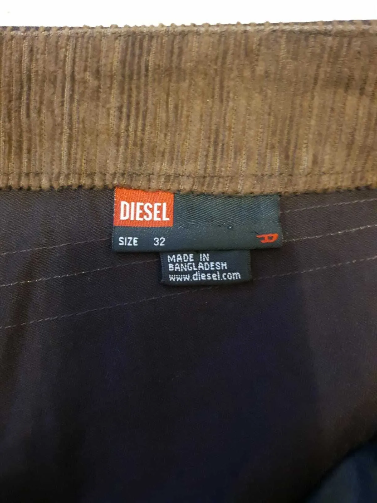 Diesel Deston Pants Brown Cotton Low Rise Flared Work Pants UK 14 US 10 EU 42