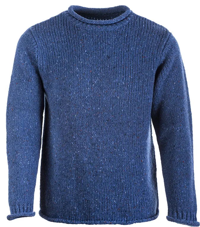 Donegal Roll Neck Fisherman Sweater | Blue