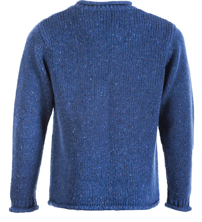 Donegal Roll Neck Fisherman Sweater | Blue