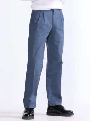 Duca Double Pleated Aqua Blue Relaxed Pant