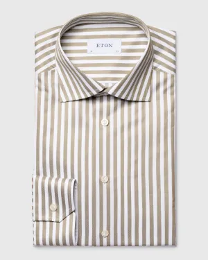 ETON 10000387465 GREEN STRIPE TWILL SLIM SC SHIRT