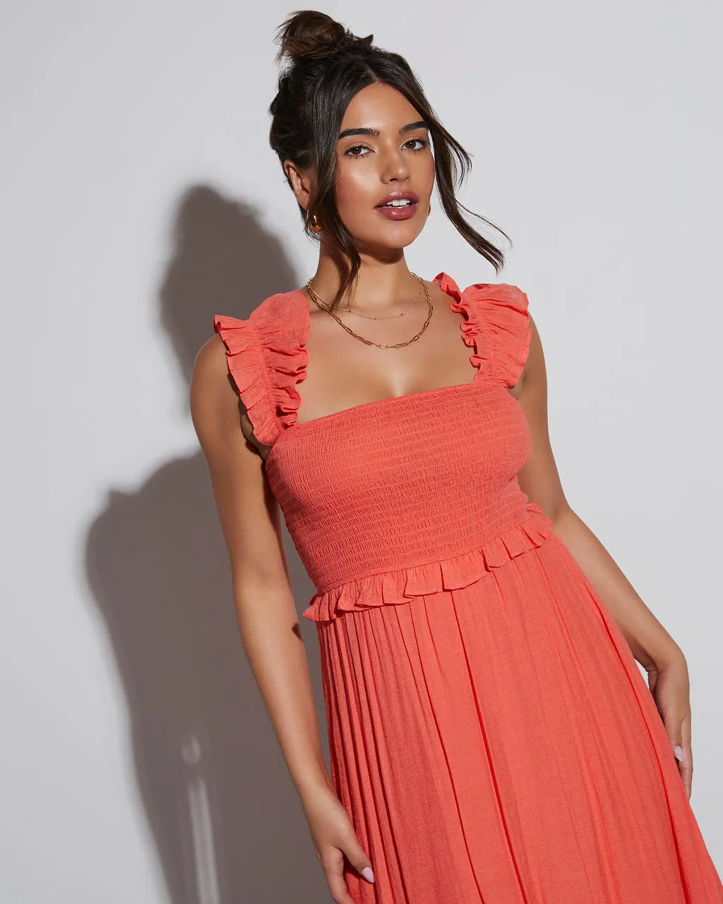 Feminine Frills Smocked Maxi Dress