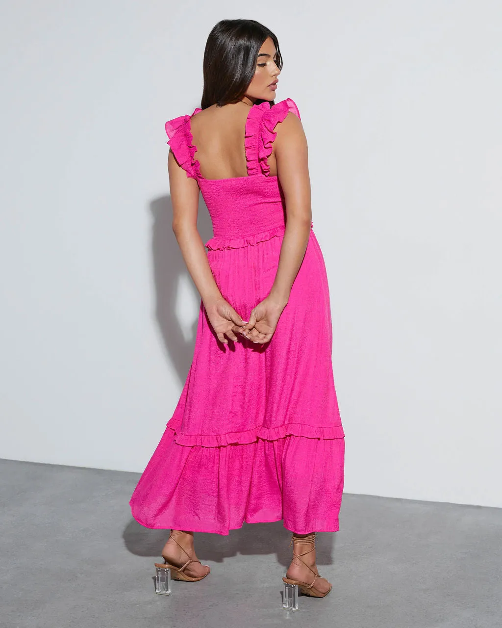 Feminine Frills Smocked Maxi Dress