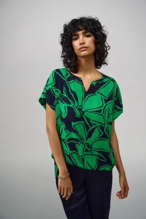 Floral Print Georgette Boxy Top