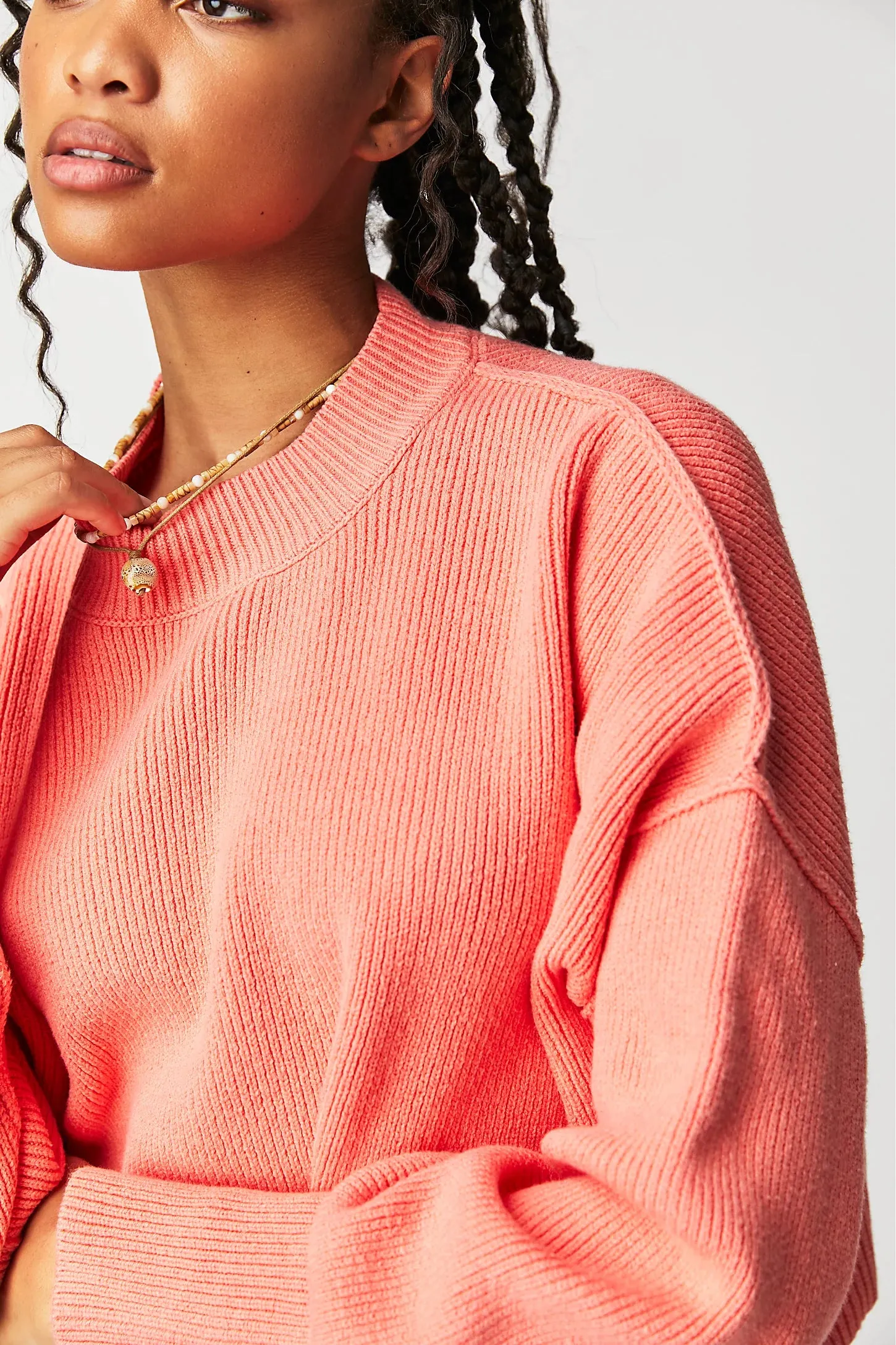 Free People Easy Street Crop Pullover in Guava Juice