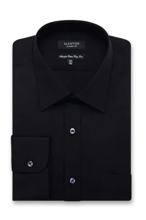 Ganton AAron Fine Poplin Black Shirt