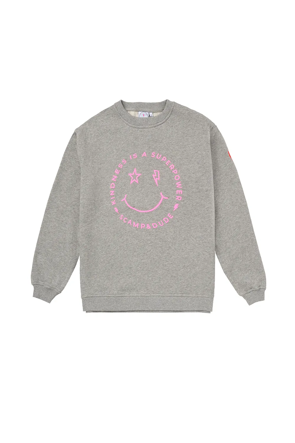 Grey Marl Smiley Face Oversized Sweatshirt