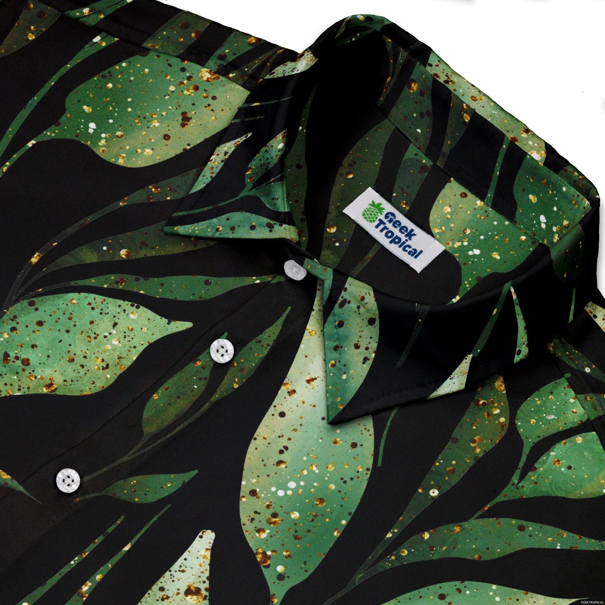 Growing Leaves Metallic Specs Button Up Shirt