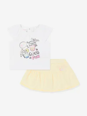 Guess Baby Girls Skirt Set in White