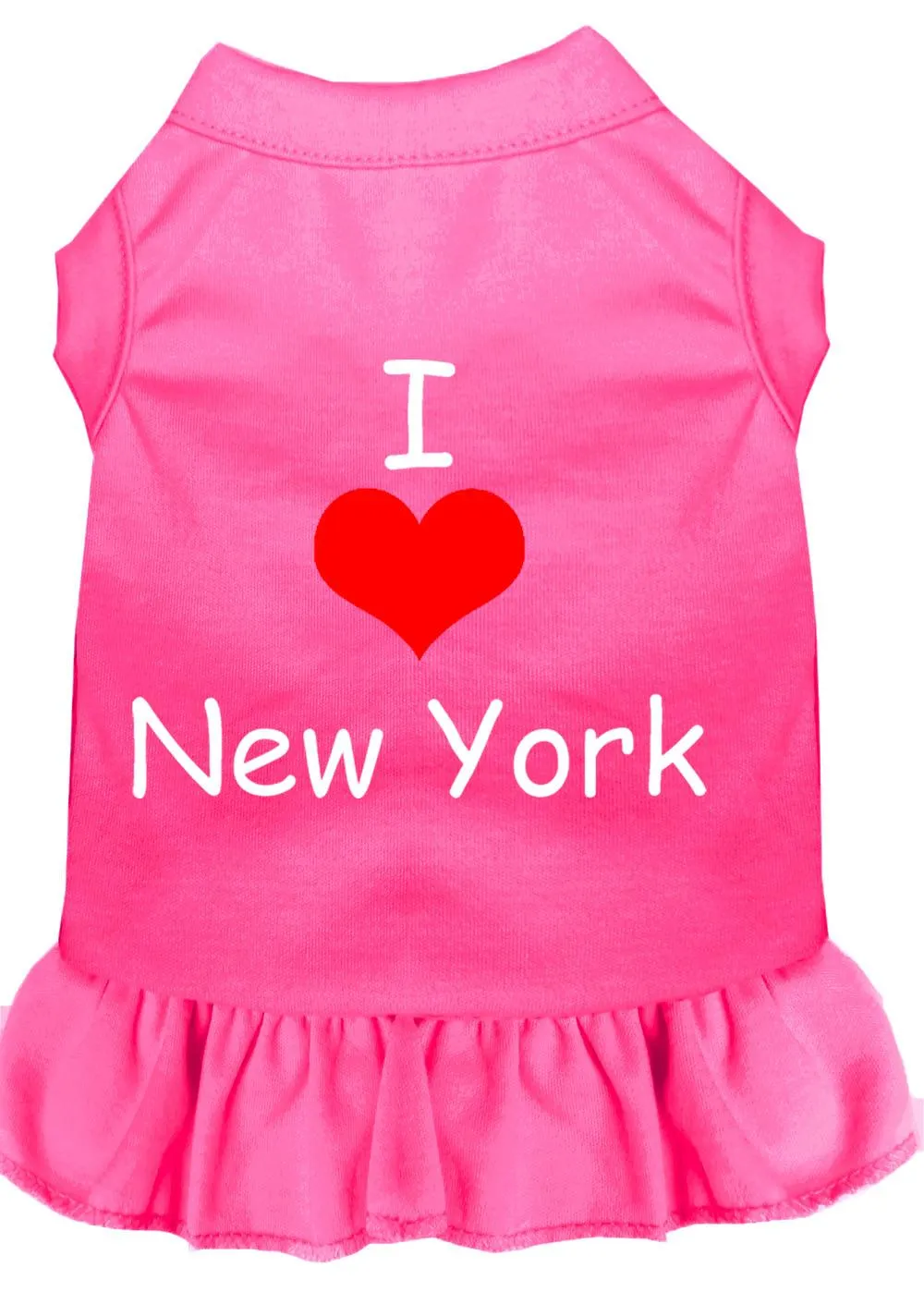 I Heart New York Screen Print Dress Bright Pink Xxl (18)