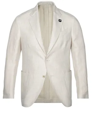 Linen Mix Sport Jacket Cream