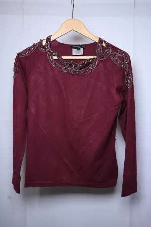 Luciana Maroon Sweatshirt - Medium