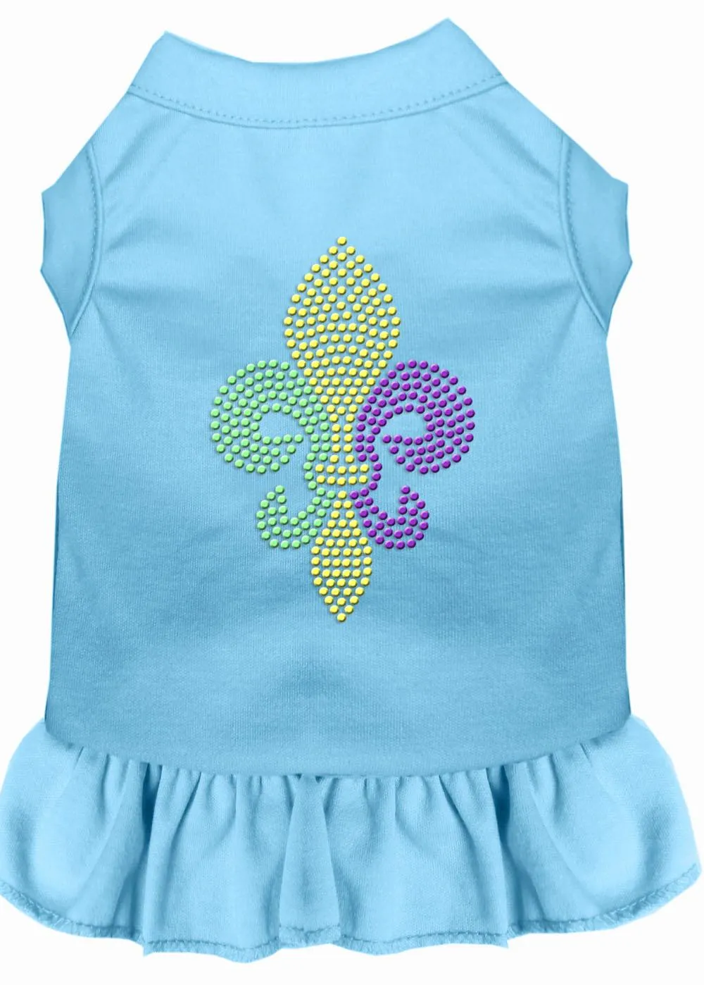 Mardi Gras Fleur De Lis Rhinestone Dress Baby Blue Xxl (18)