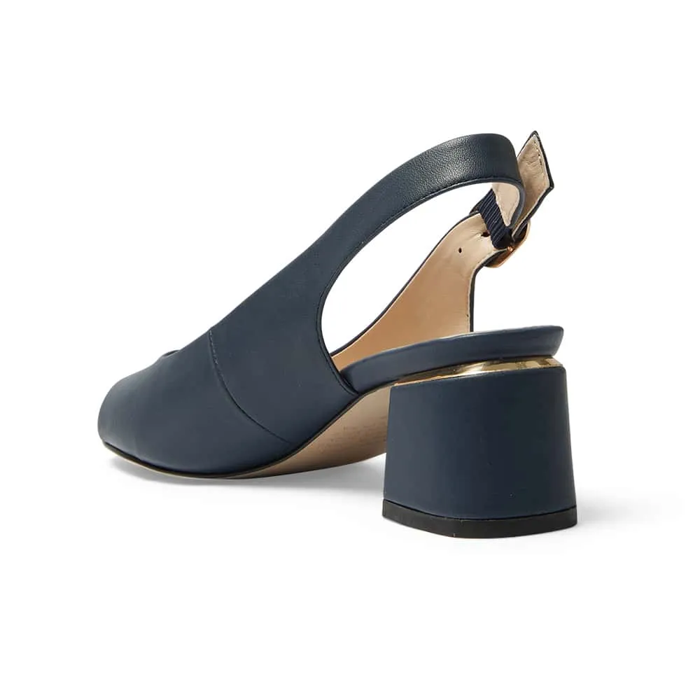 Martina Heel in Navy Leather