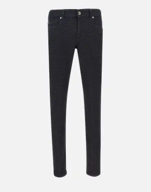 Midnight Blue Houndstooth Trousers