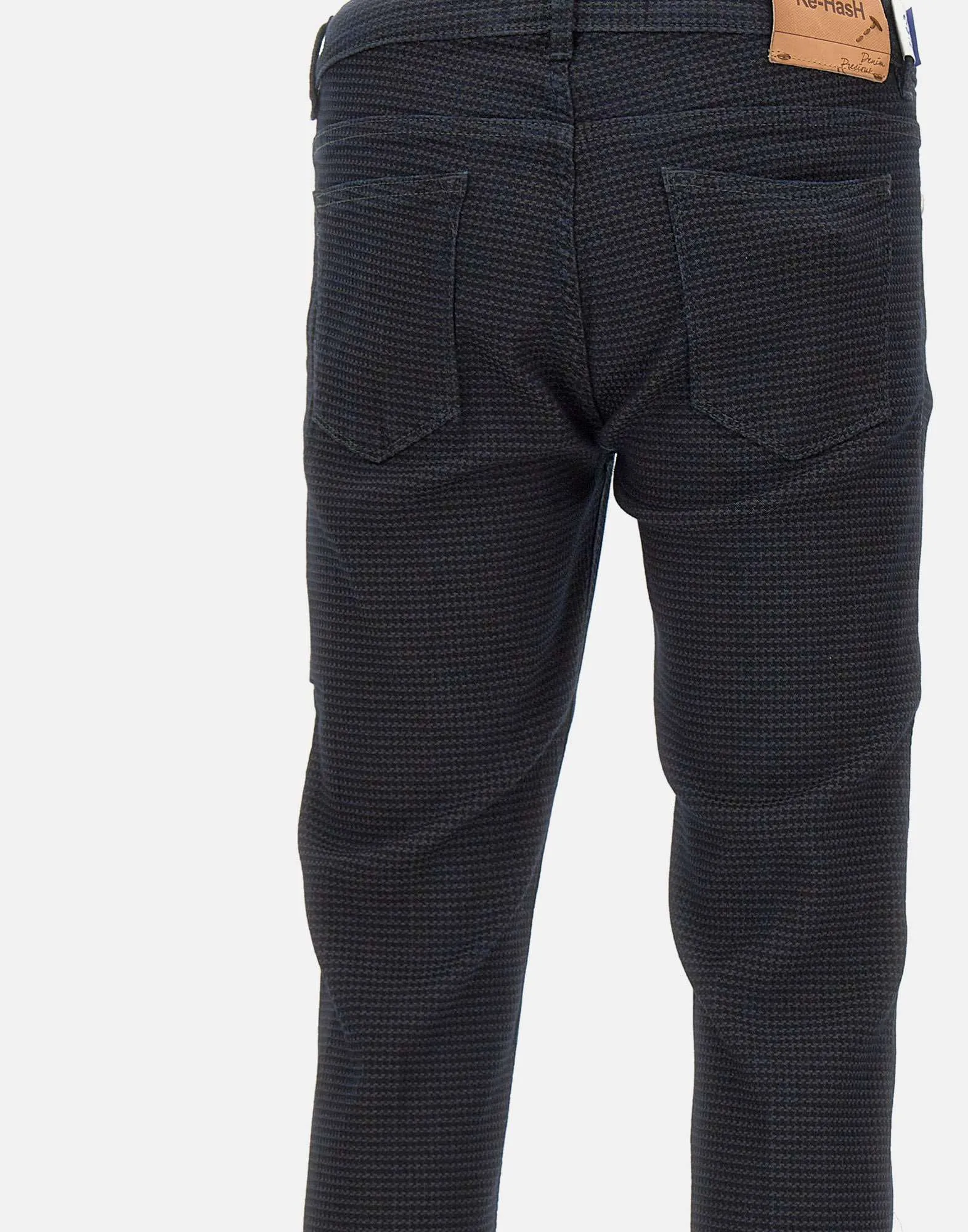 Midnight Blue Houndstooth Trousers