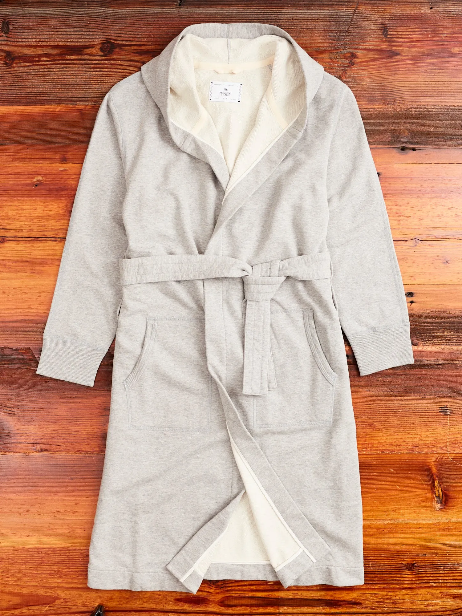 Midweight Terry Hooded Robe in Heather Grey