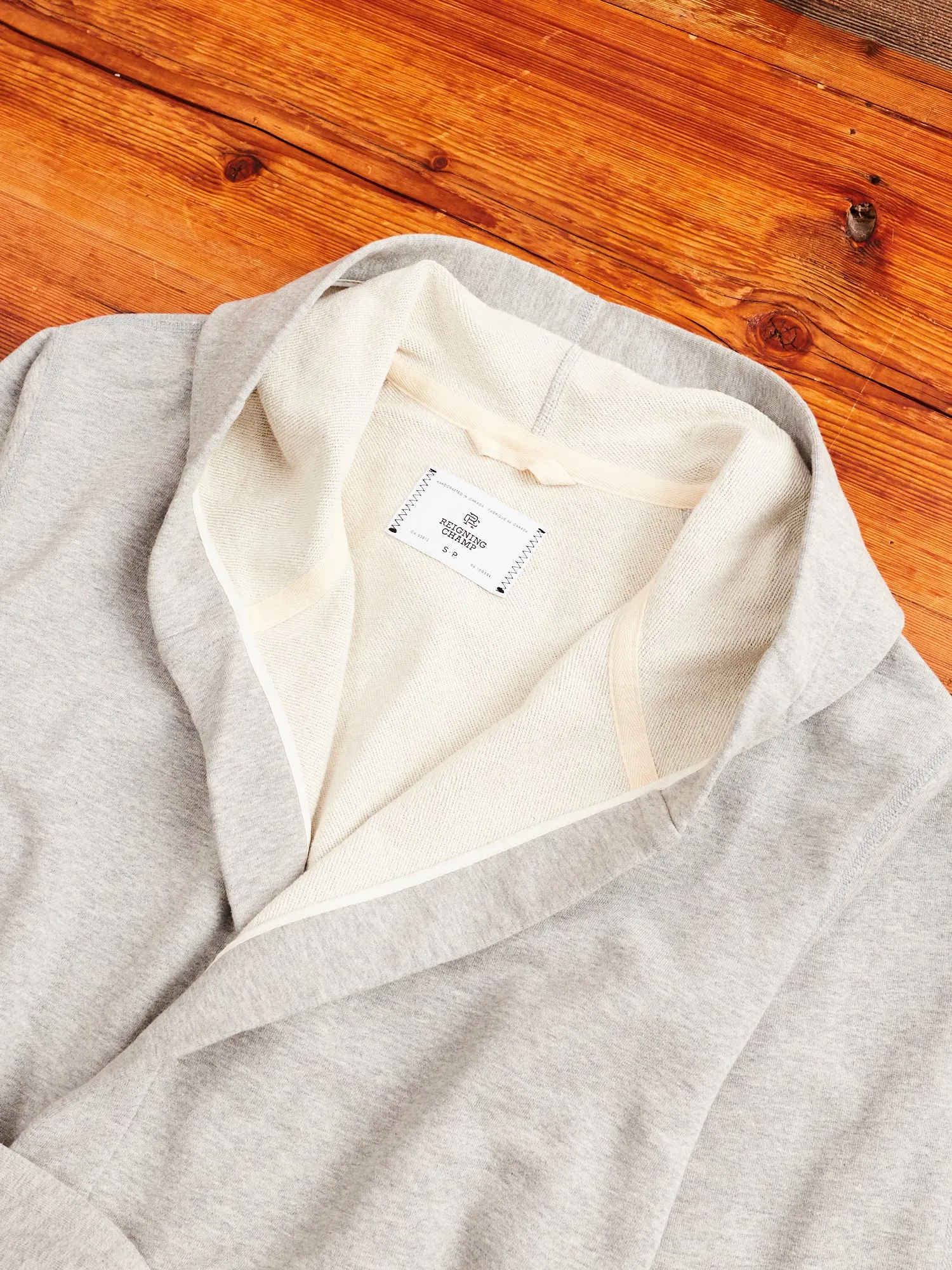 Midweight Terry Hooded Robe in Heather Grey