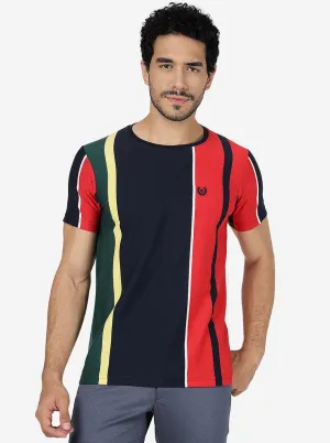 Multicolor Striped Slim Fit T-Shirt | Greenfibre